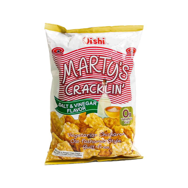 Oishi Martys Cracklin Salt And Vin 90g