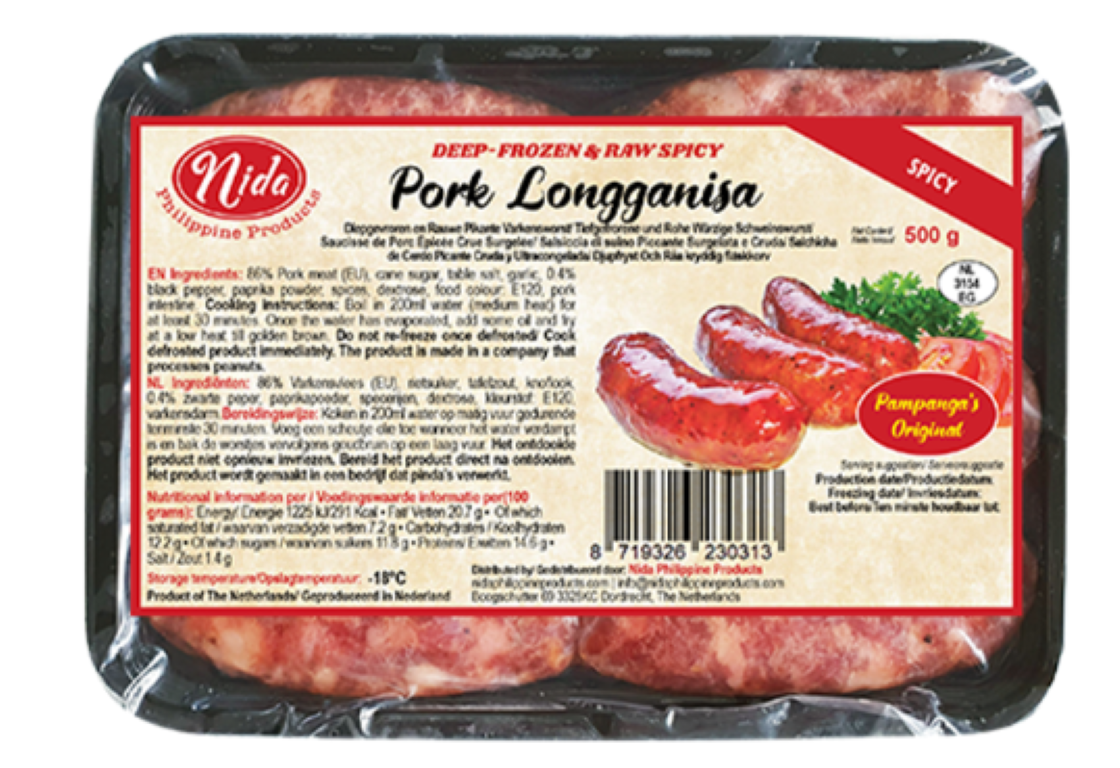 Nida Pork Longganisa Spicy 500g