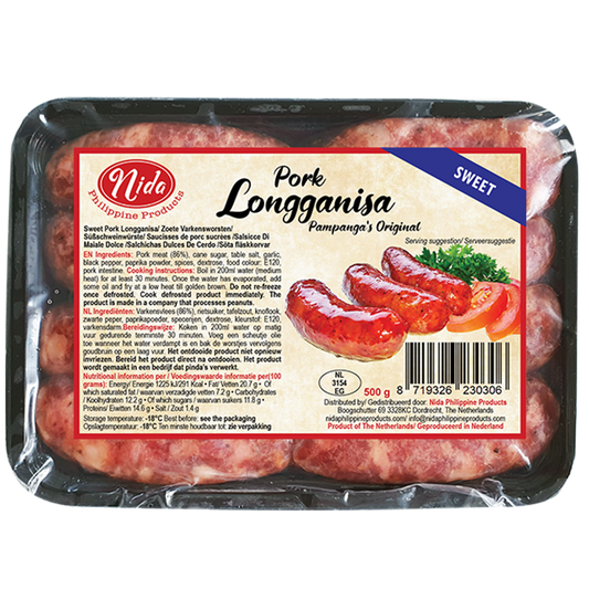 Nida Pork Longganisa Sweet 500g